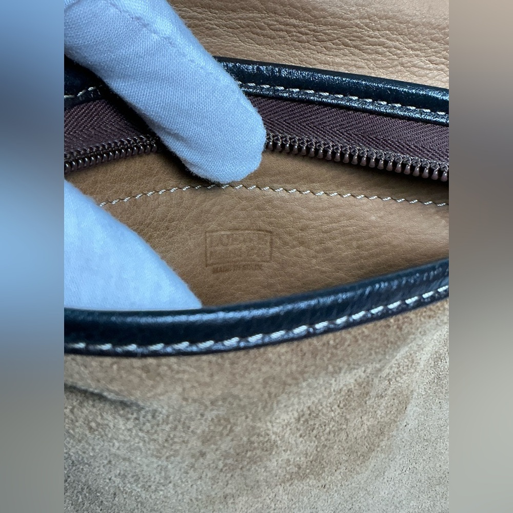 Vintage Loewe Tan Suede 
Mini Shoulder Crossbody Bag Purse Leather Spain Anagram - Picture 8 of 15